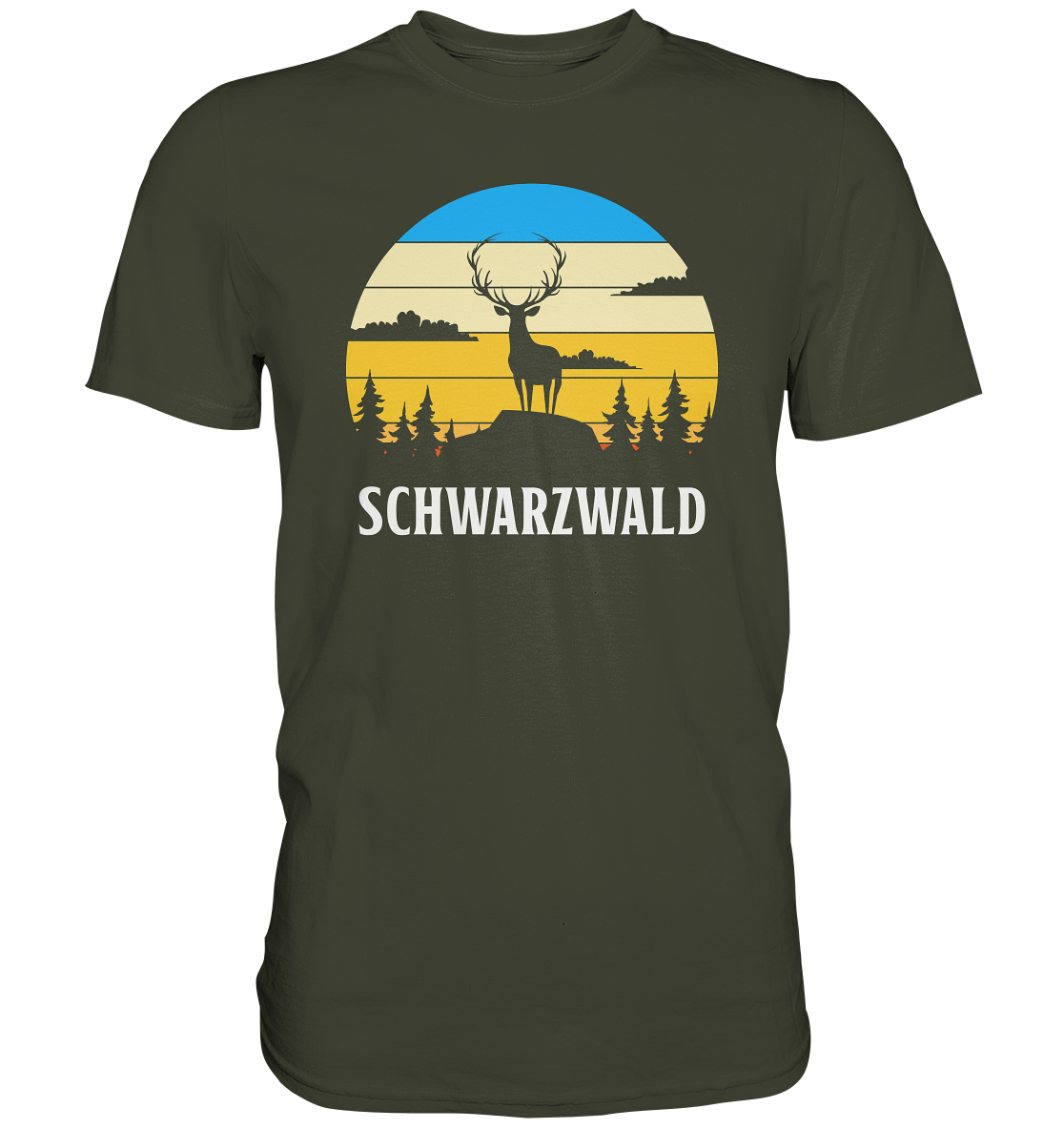 Schwarzwald Hirsch Sonnenuntergang | Unisex Premium Shirt