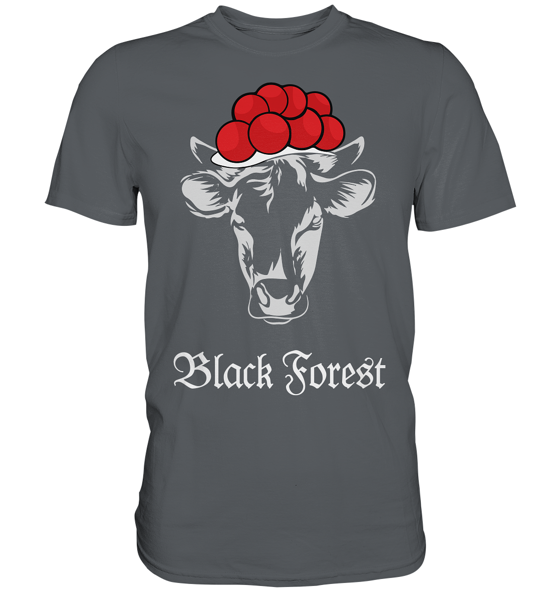 Black Forest Kuh mit Bollenhut | Unisex Premium Shirt