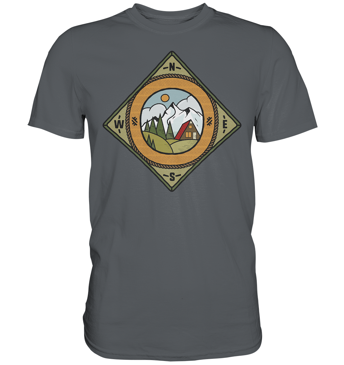Bergwelt Kompass | Unisex Premium T-Shirt