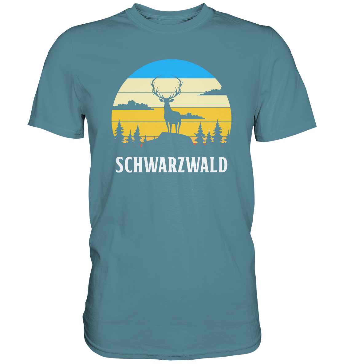 Schwarzwald Hirsch Sonnenuntergang | Unisex Premium Shirt