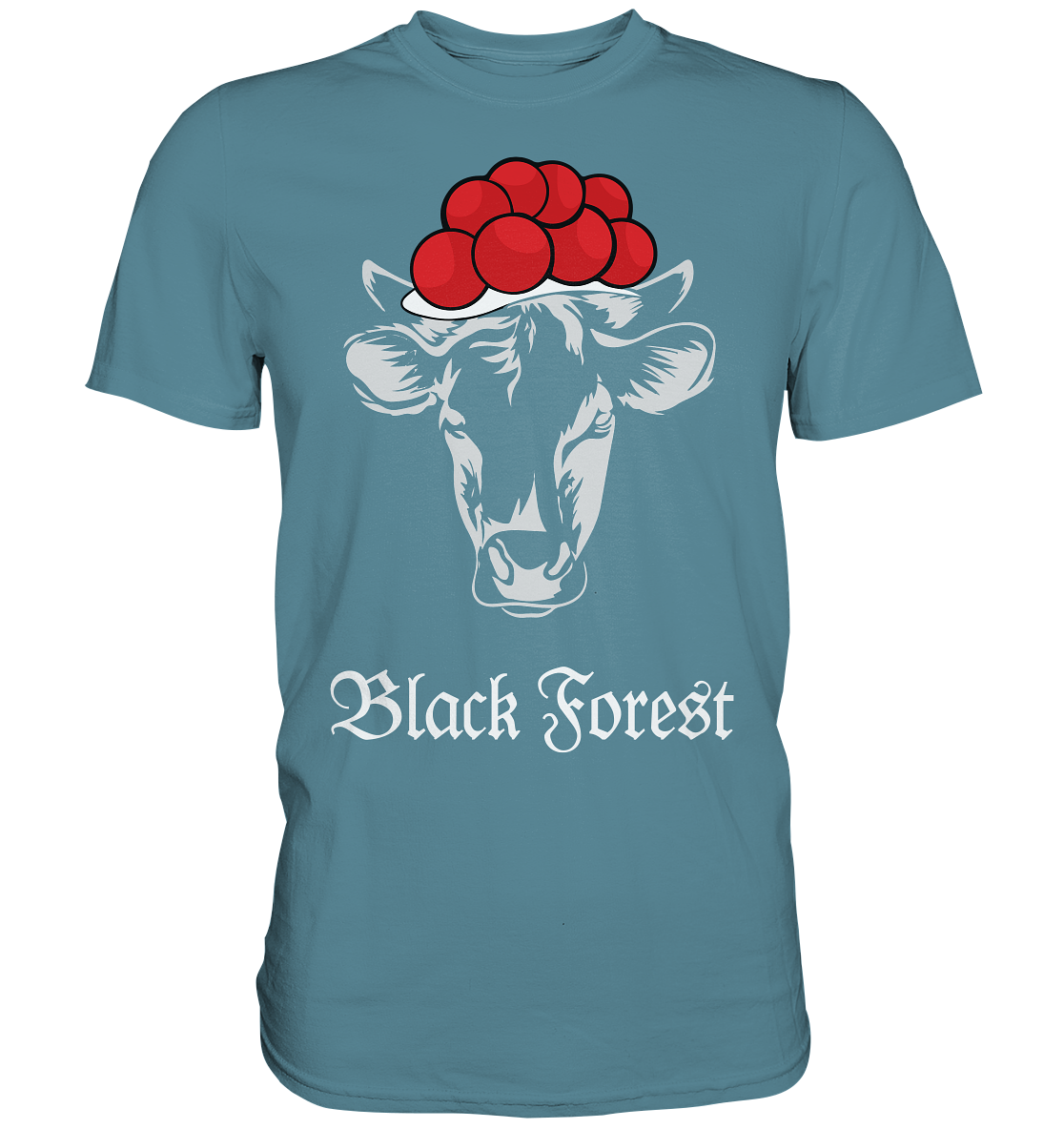 Black Forest Kuh mit Bollenhut | Unisex Premium Shirt