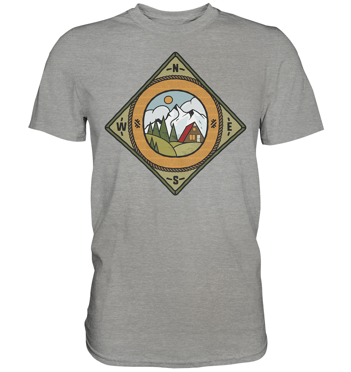Bergwelt Kompass | Unisex Premium T-Shirt