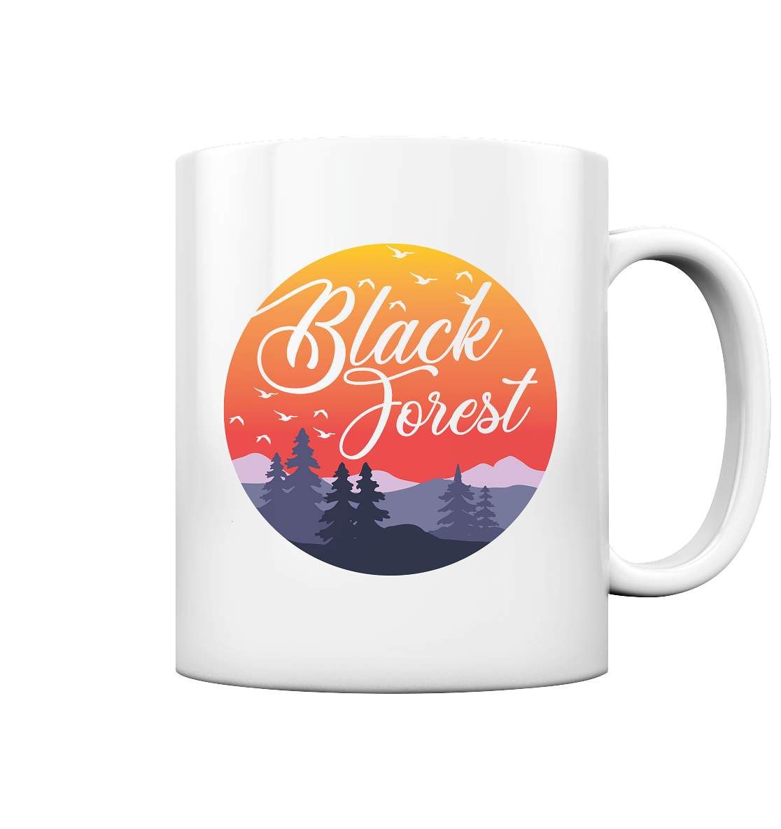 Black Forest Sonnenuntergang | Tasse - Tasse glossy