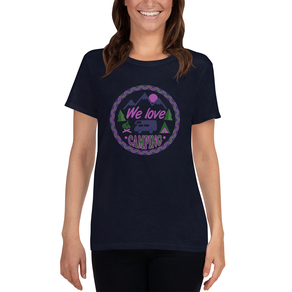 Damen T-Shirt - We love camping
