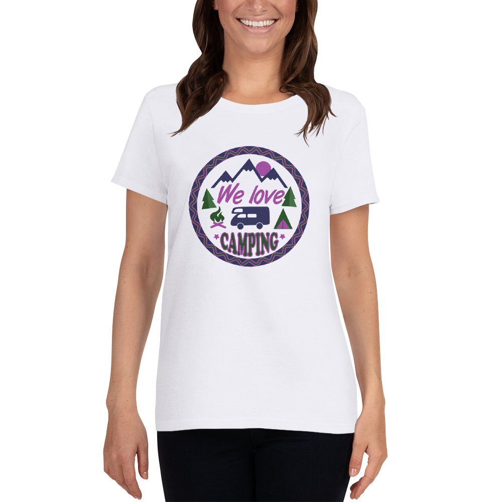 Damen T-Shirt - We love camping