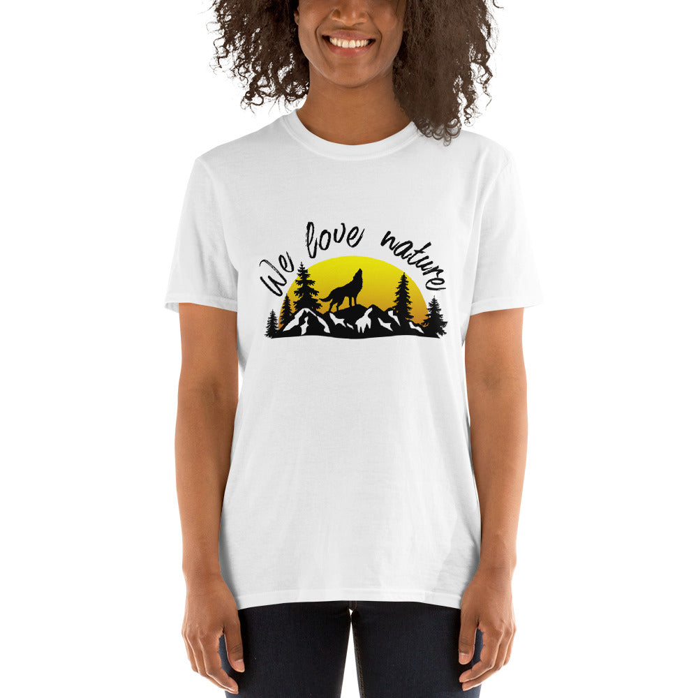Unisex T-Shirt | We love nature | weiß+grau