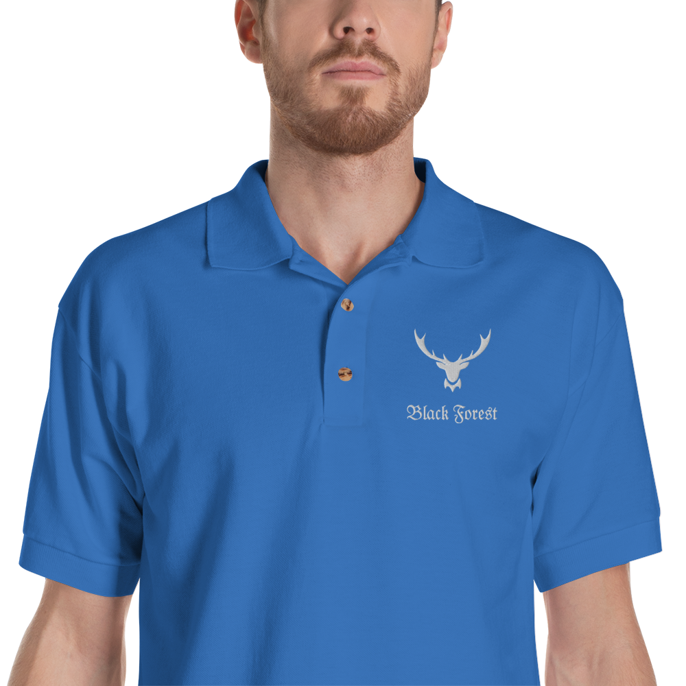 Black Forest Hirschgeweih | Besticktes Polo-Shirt