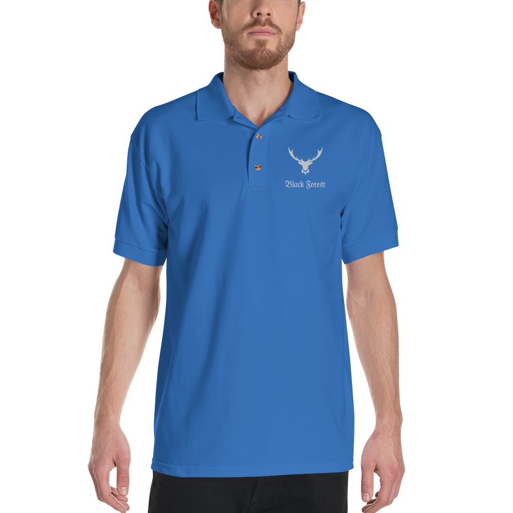 Black Forest Hirschgeweih | Besticktes Polo-Shirt