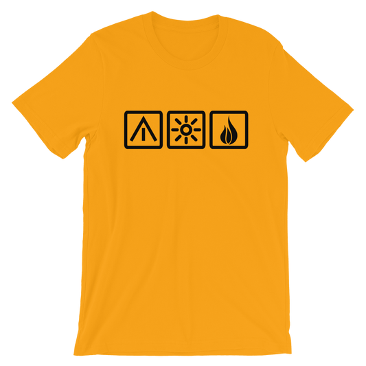 Unisex T-Shirt | Die 3 Camping-Elemente | diverse Farben
