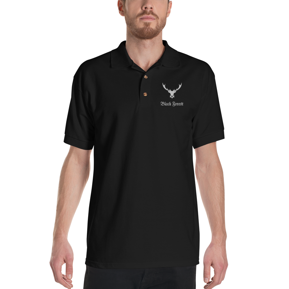 Black Forest Hirschgeweih | Besticktes Polo-Shirt