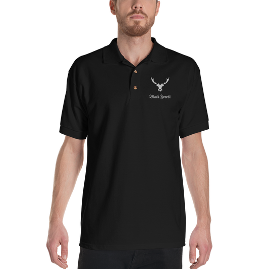 Black Forest Hirschgeweih | Besticktes Polo-Shirt