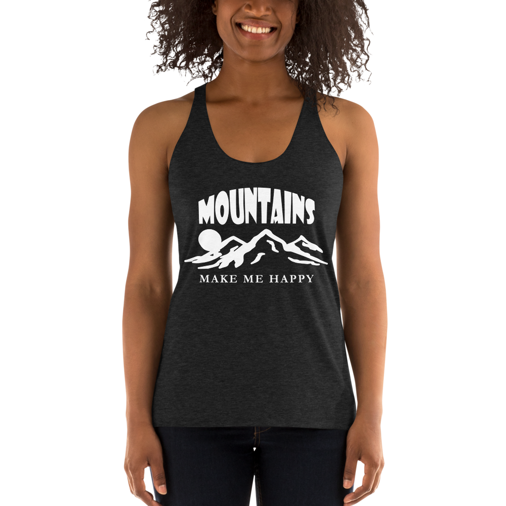 Mountains make me happy | Damen Racerback Tank Top