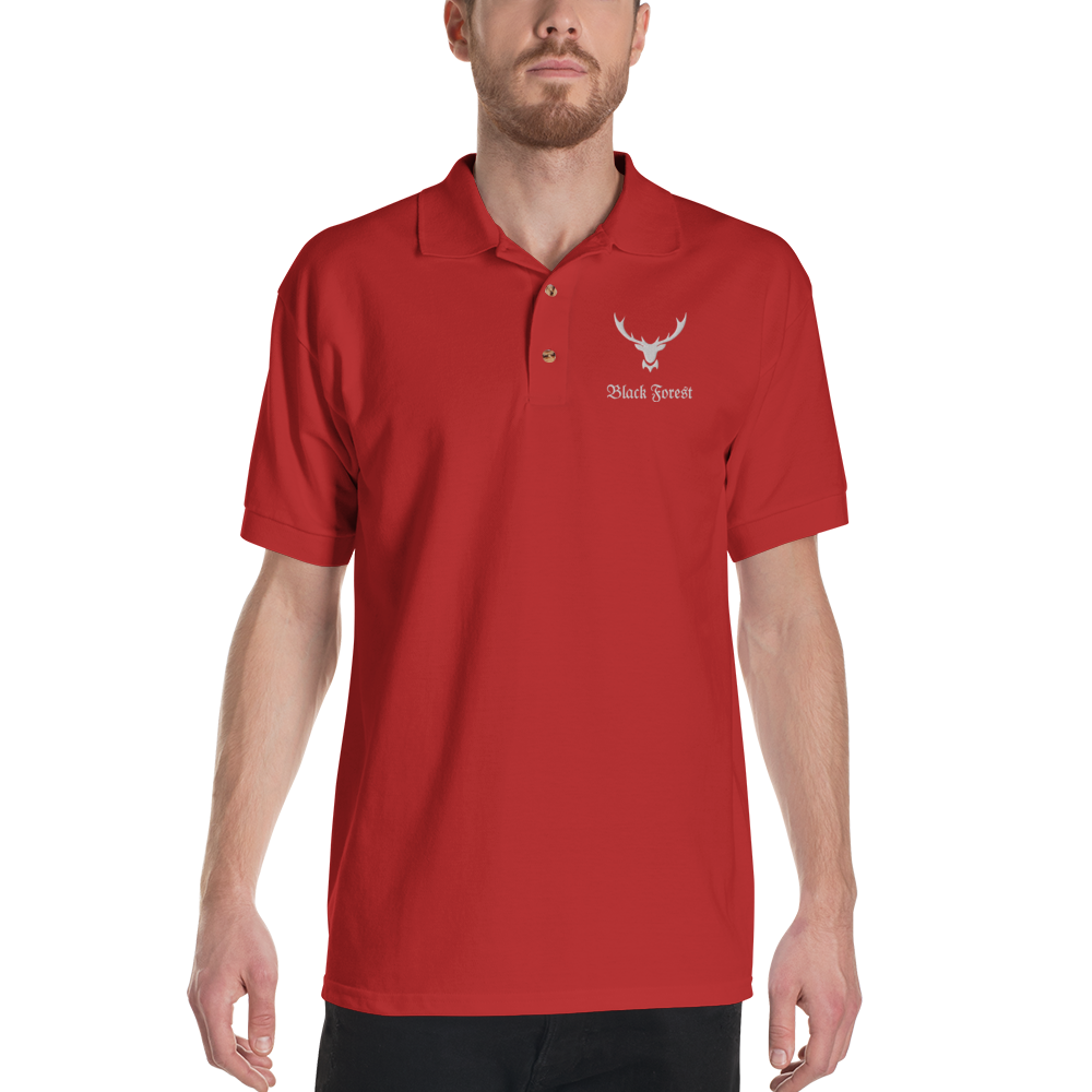Black Forest Hirschgeweih | Besticktes Polo-Shirt