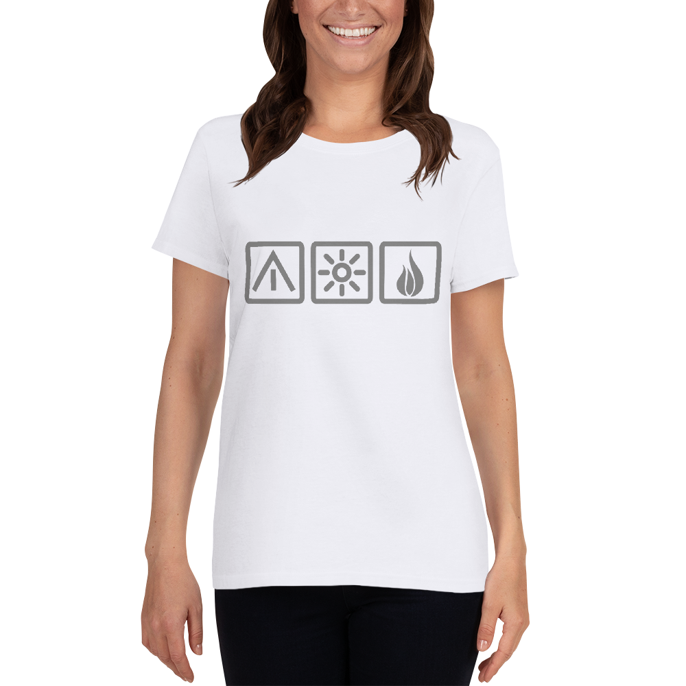 Die 3 Camping-Elemente | Damen T-Shirt