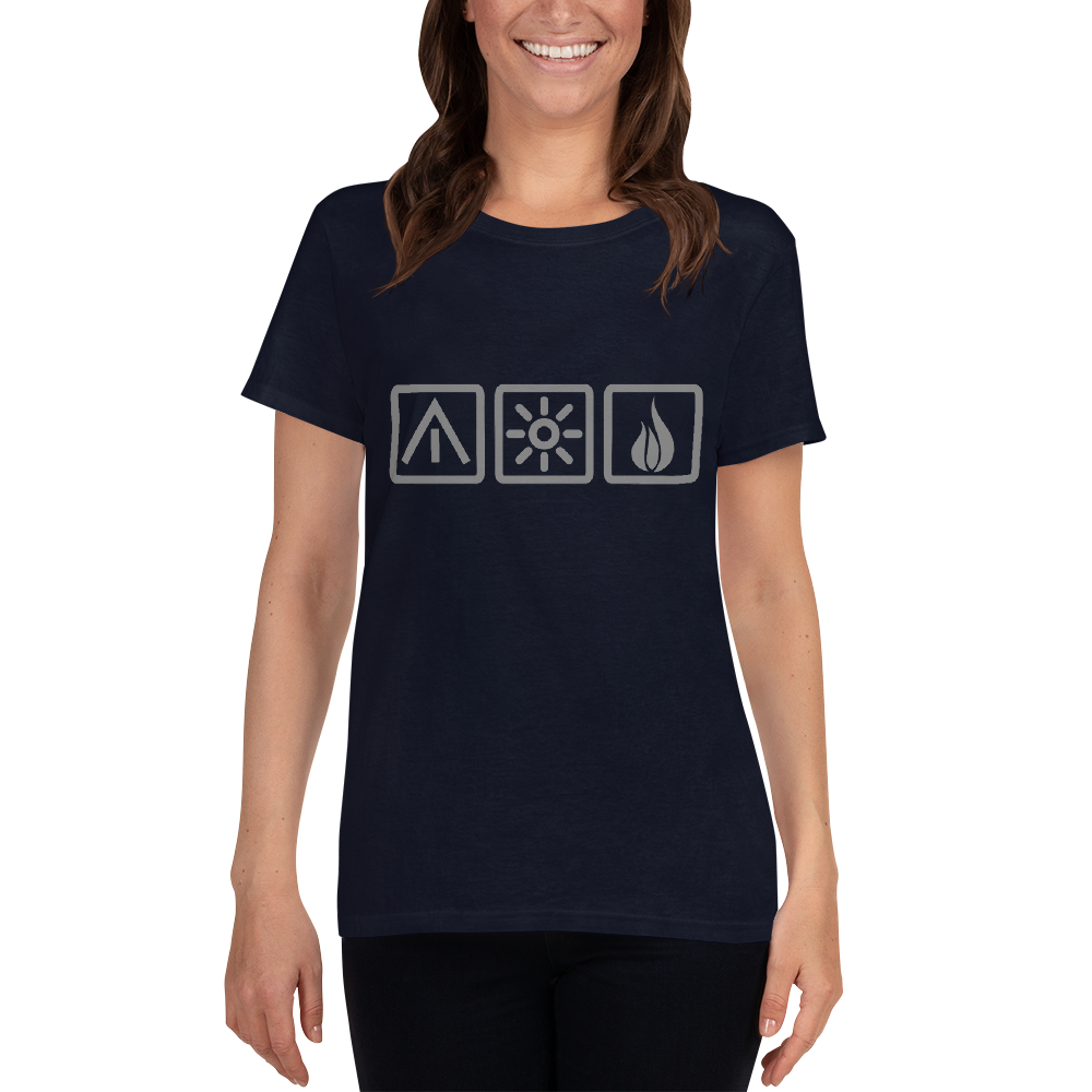 Die 3 Camping-Elemente | Damen T-Shirt